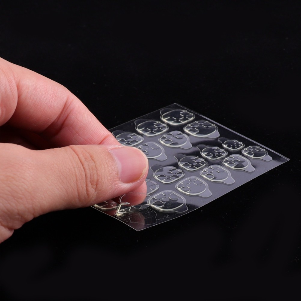 20 Sheets Nail Glue Double Sided Transparent Adhesive Stickers for Nail Tips