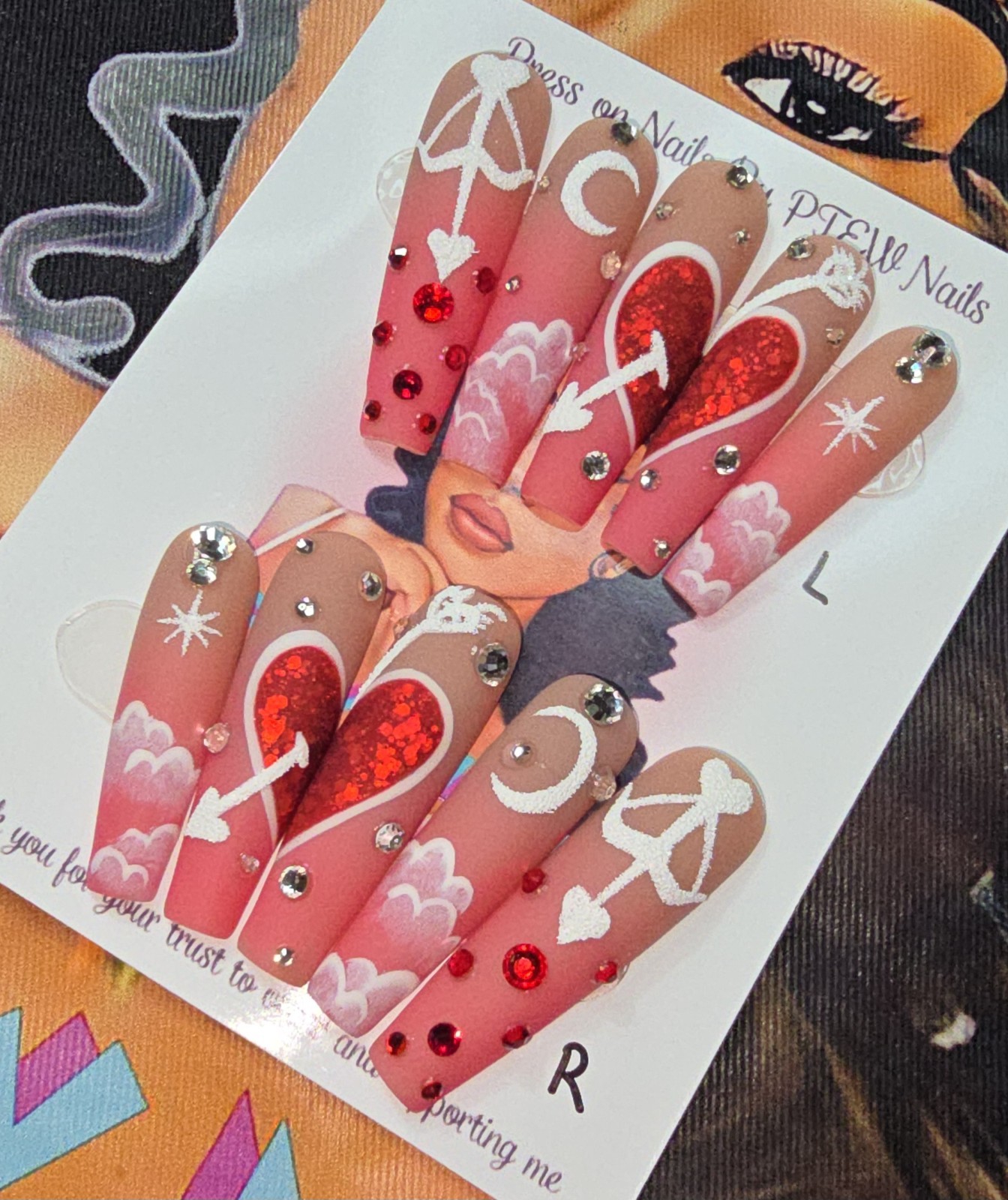Handmade Gel Press On Nails, Small Size 2,5,4,6,9 XL Long Coffin