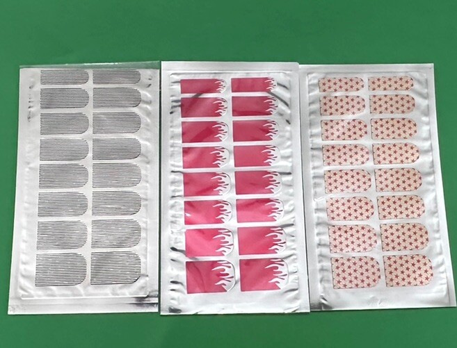 3 Multicolor 16 Patch In a Pack Nail Stickers Full Nail Wraps Strips Brand New.
