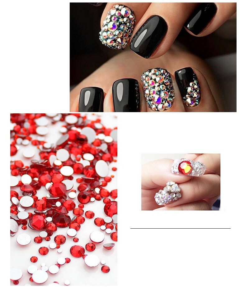 1440pcs (ss4 1.6mm) Glitter Nail Art Rhinestone Flatback Crystal Nail Decoration
