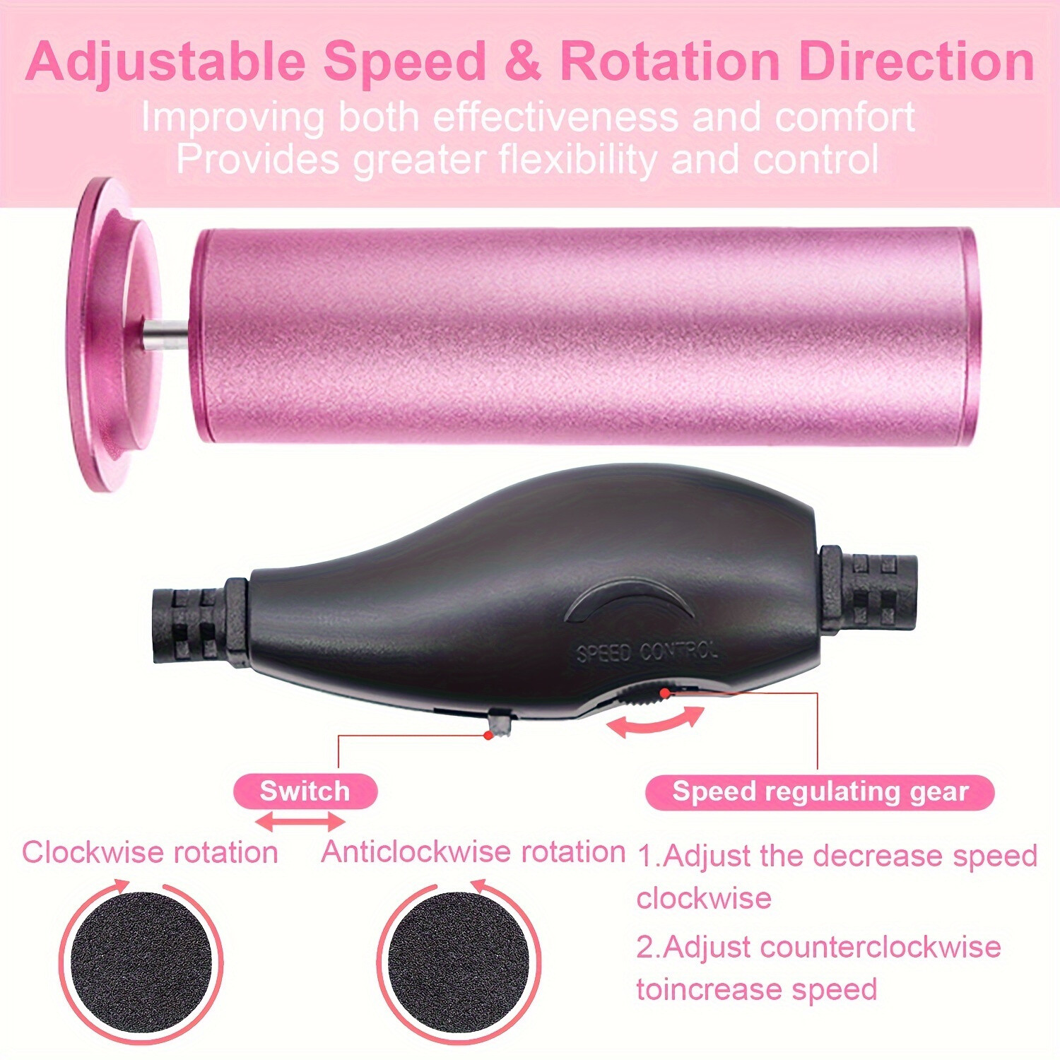 60 pieces Electric Foot Grinder with Adjustable Speed-60 Sandpaper Sheets