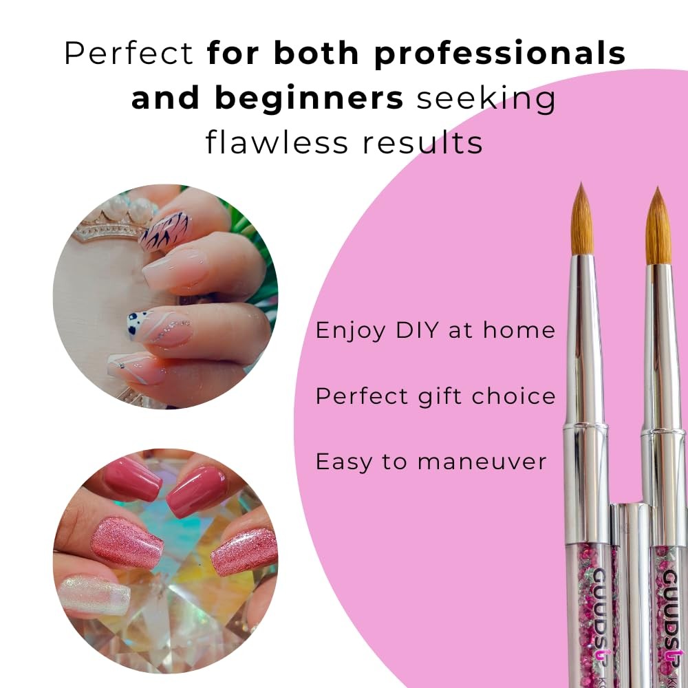 Kolinsky Acrylic Nail Brush Size 14 – Professional Nail Art Brush for Acrylic