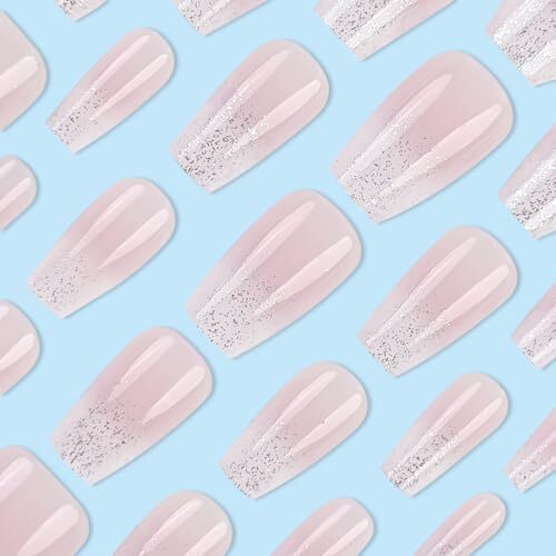 24pcs French Tip Press on Nails Short Square Pink French Tip Press on Nails-12