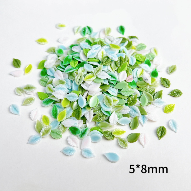 20Pcs Mixed Nail Art Charms Jewelry Accessories Resin Colorful Leaf NH25