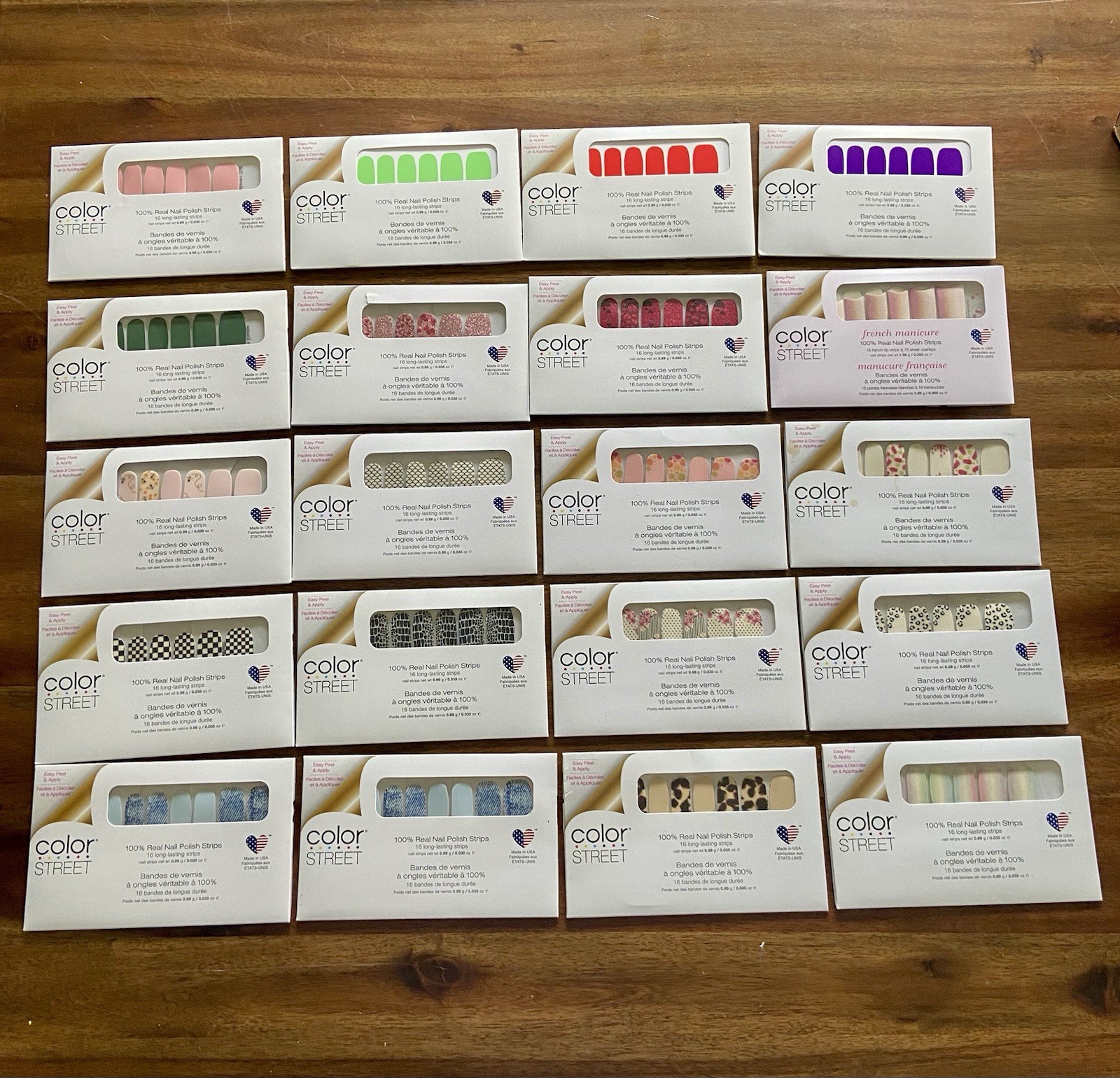 Lot of 20 – Color Street Nail Polish Strips Bundle New Sealed Assorted