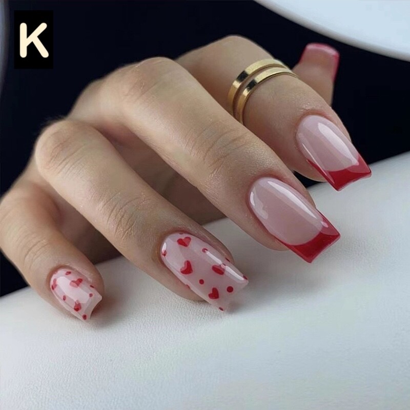 12 Boxes Flower Star French Tip Long/Mid/Short Square Press On Nails (Wholesale)