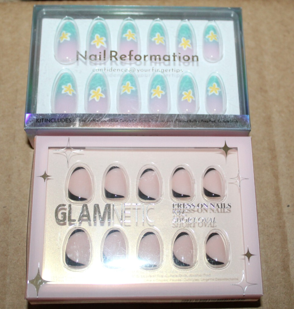 Mixed Lot of 10 Packs Fake Nails Different Lengths *Ready To Wear” NIP