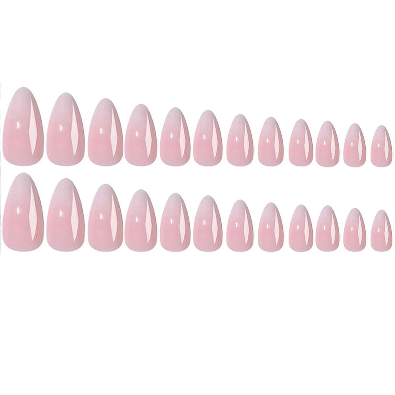 24PCS Press on Nails Short Almond Medium Fake False Nails With Glue Acrylic