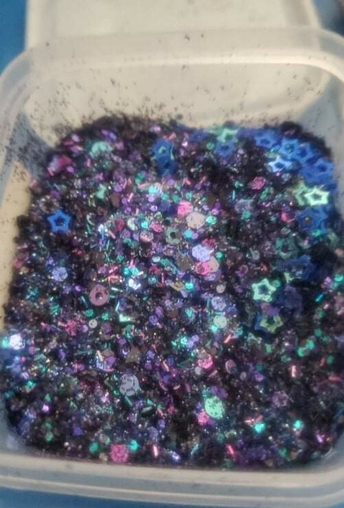 Indigo glitter mix, “arcade” alternative black blue purple holo mix holographic