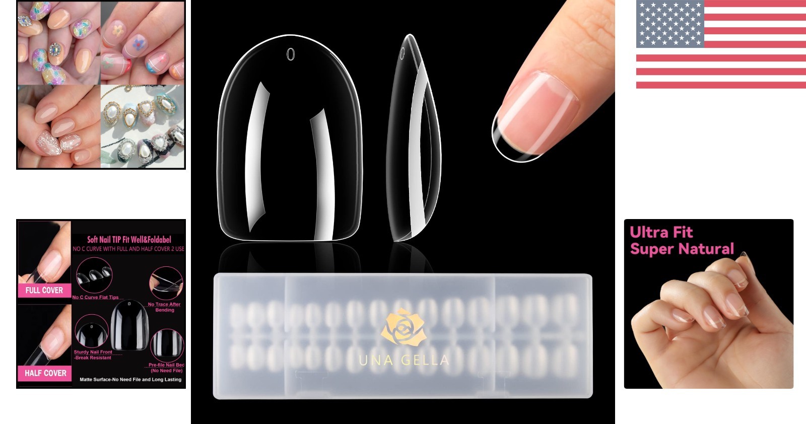 Professional Quality Extra Short Oval Gel Nail Tips – 360 Pcs in Various Sizes