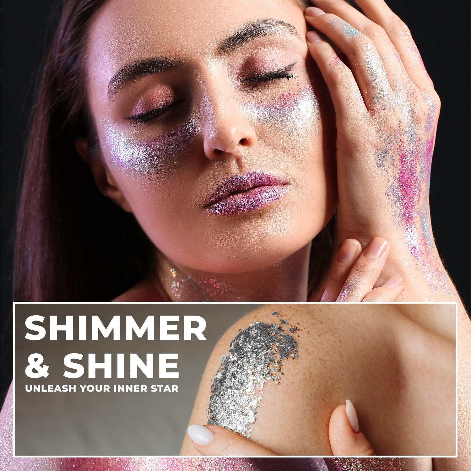 UFO Body Glitter, Chunky & Fine Pressed Glitter for Face & Body, Long-Lasting…