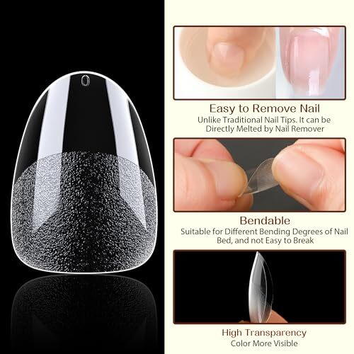 Extra Short Almond Nail Tips 216 Pcs Pre-Filed Full Cover Soft Gel x XS Almond