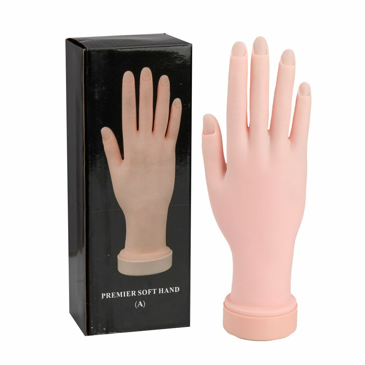Flexible Practice Training Fake Hand Model Display & 100Pcs Full False Nail Tips