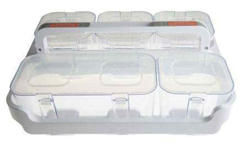 RS Pro 5 Cell Clear Plastic Storage Box, 195mm x 370mm x 290mm