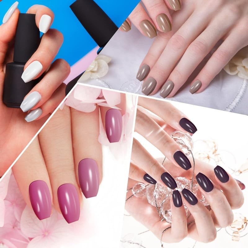 720 Pieces 30 Sets Medium Square Press on Nails Glossy Fake Nails Solid Color…