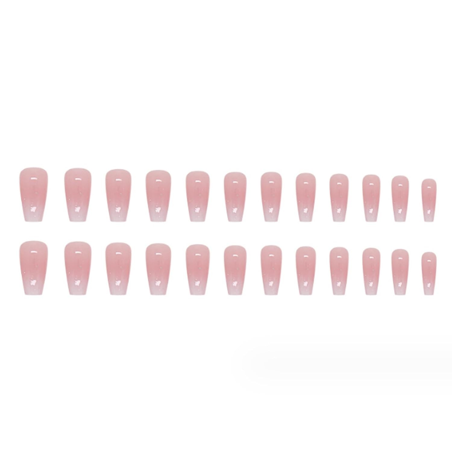 Bling Coffin Press on Nails Fake Nails Tips Full Cover Medium False Gradient