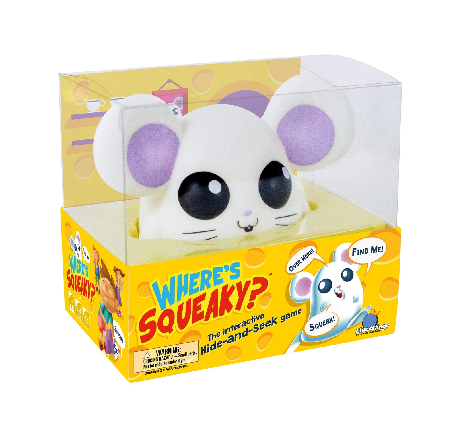 Blue Orange Where’s Squeaky Fun Interactive Preschool and Pocket-size, White