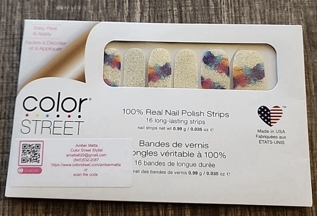 Color Street Paint the Town Holographic Nail Polish Strips Easy Peel FDG345