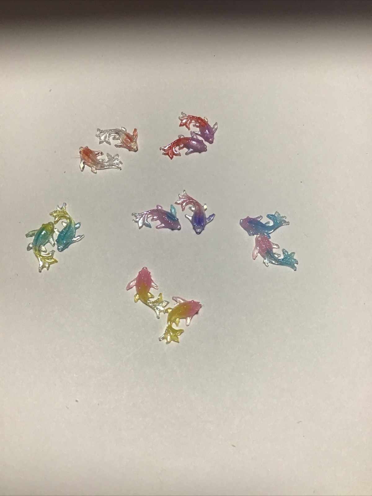 12 PCs Fish Colorful Kawaii Nail Charms