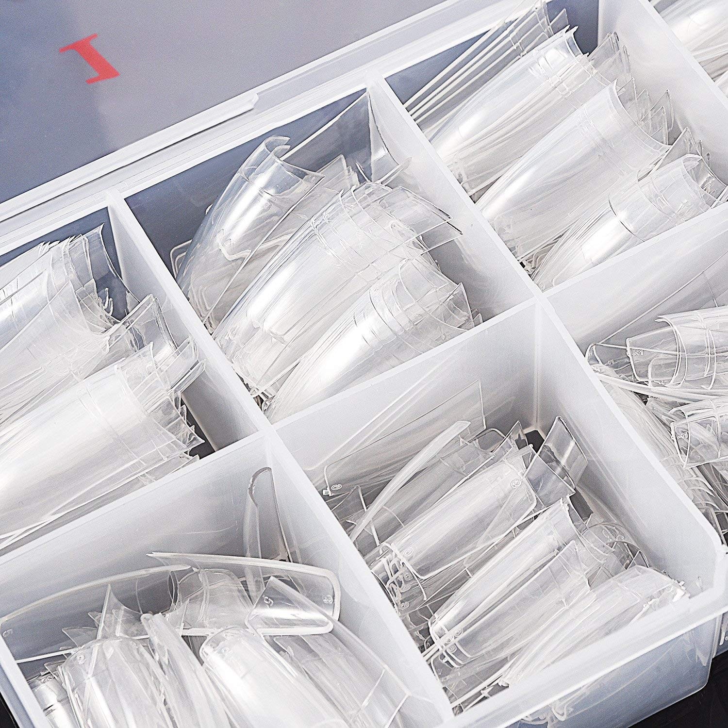 Beuniar Acrylic Nail Tips Clear 500Pcs French Artificial False Tip for Manicu…