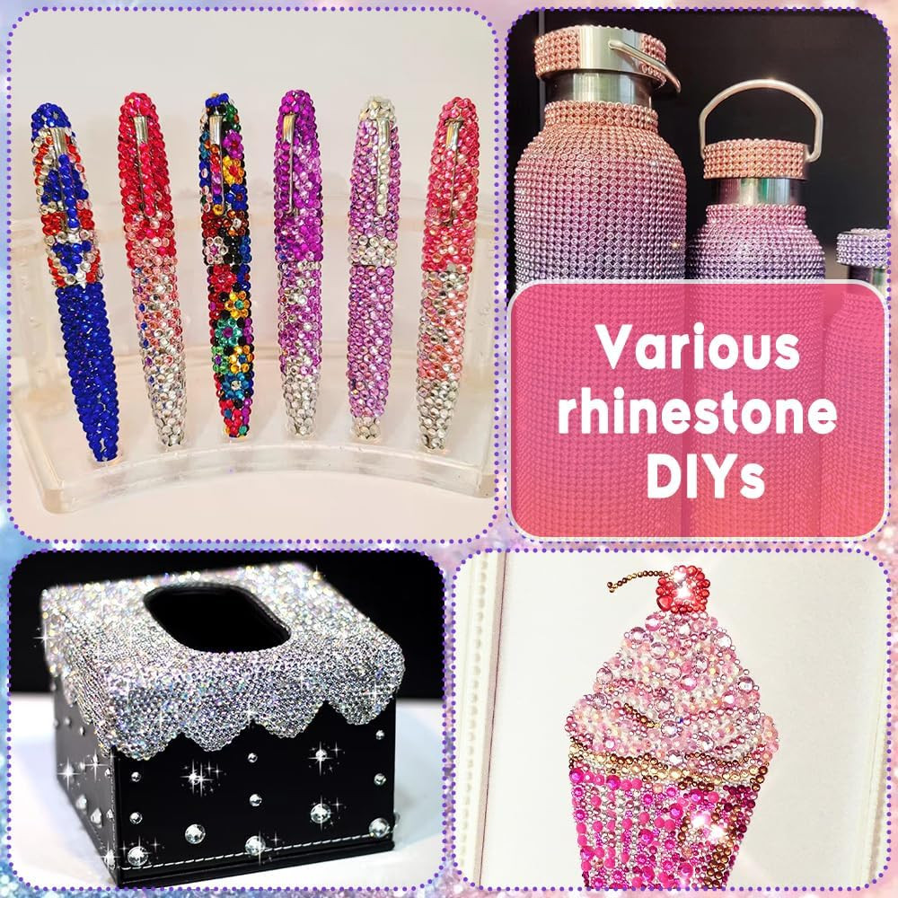 JOLCEEY 34000Pcs Nail Art Rhinestones, 28 Colors 3Mm Flat Back Nail Gems Crystal