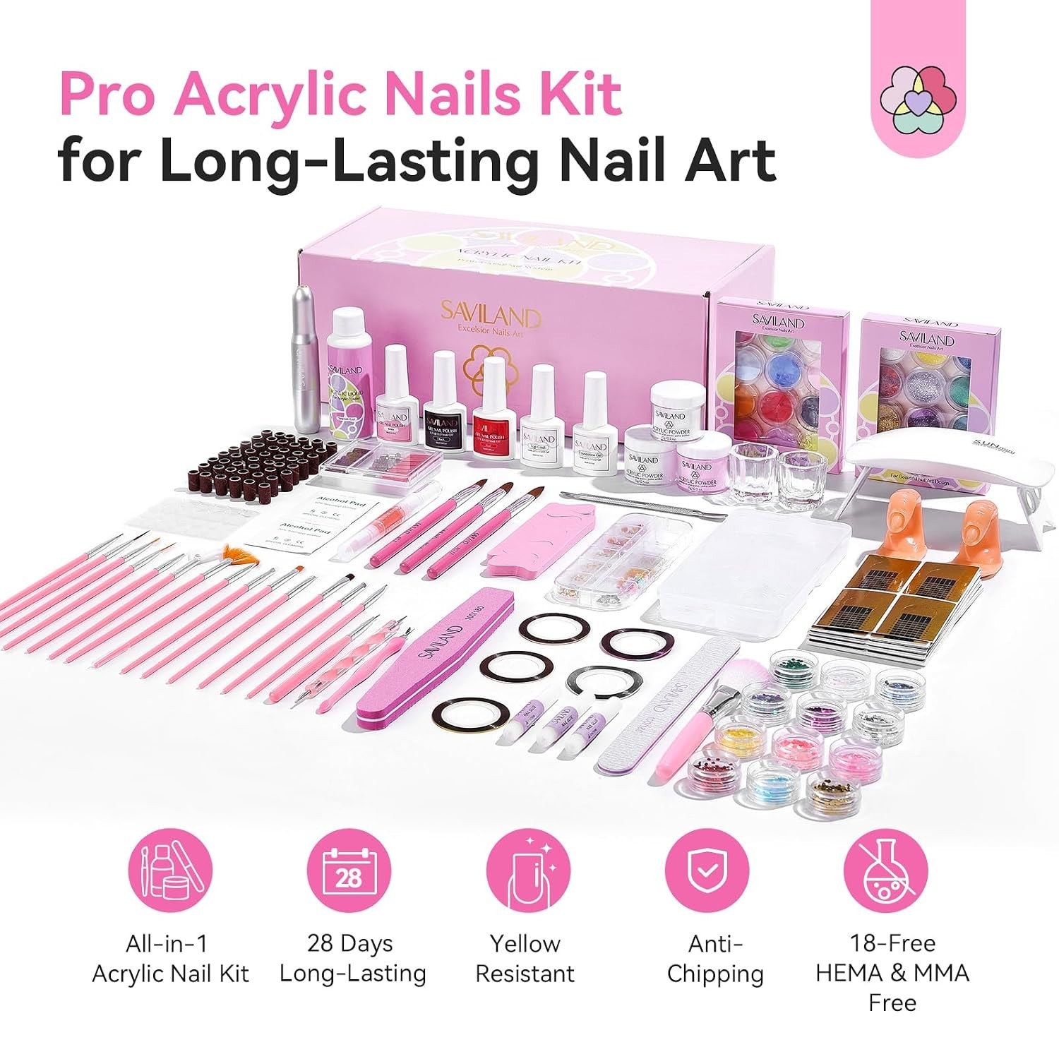 Complete Acrylic Set with Nail Drill & Gel Polish