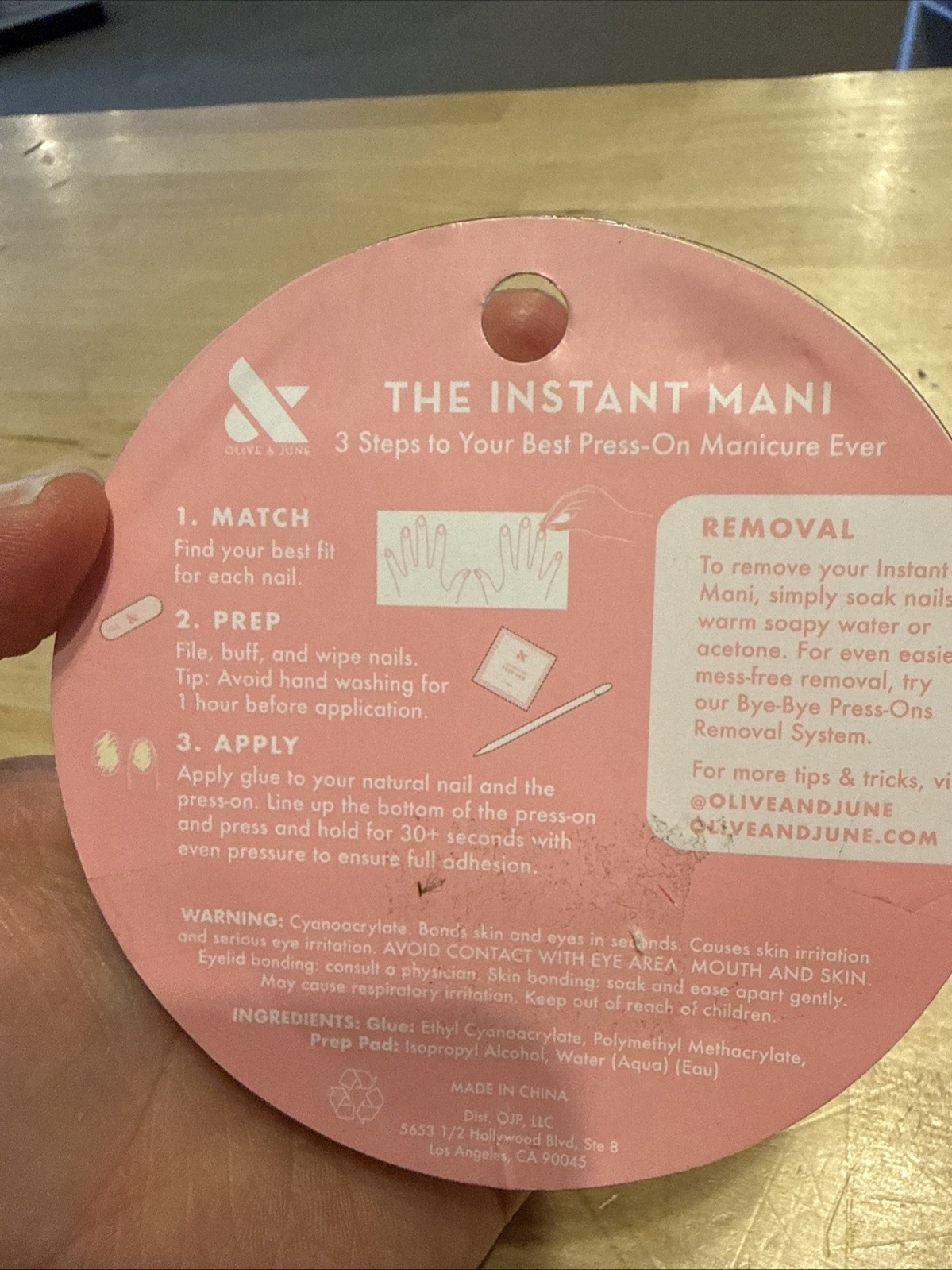 Olive & June Instant Mani Round Extra Short Press-On Nails, White, Super Stars