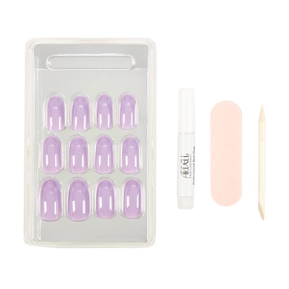 Ardell Nail Addict Press-On Nails Set Lovely Lavender, Almond-Shape