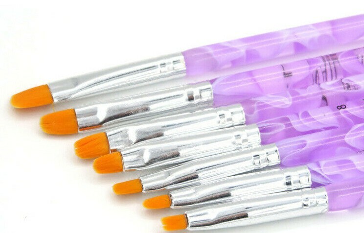 7Pcs Acrylic Nail Art Brush set Nail Art Pen Tips UV Builder Gel Painting Brush