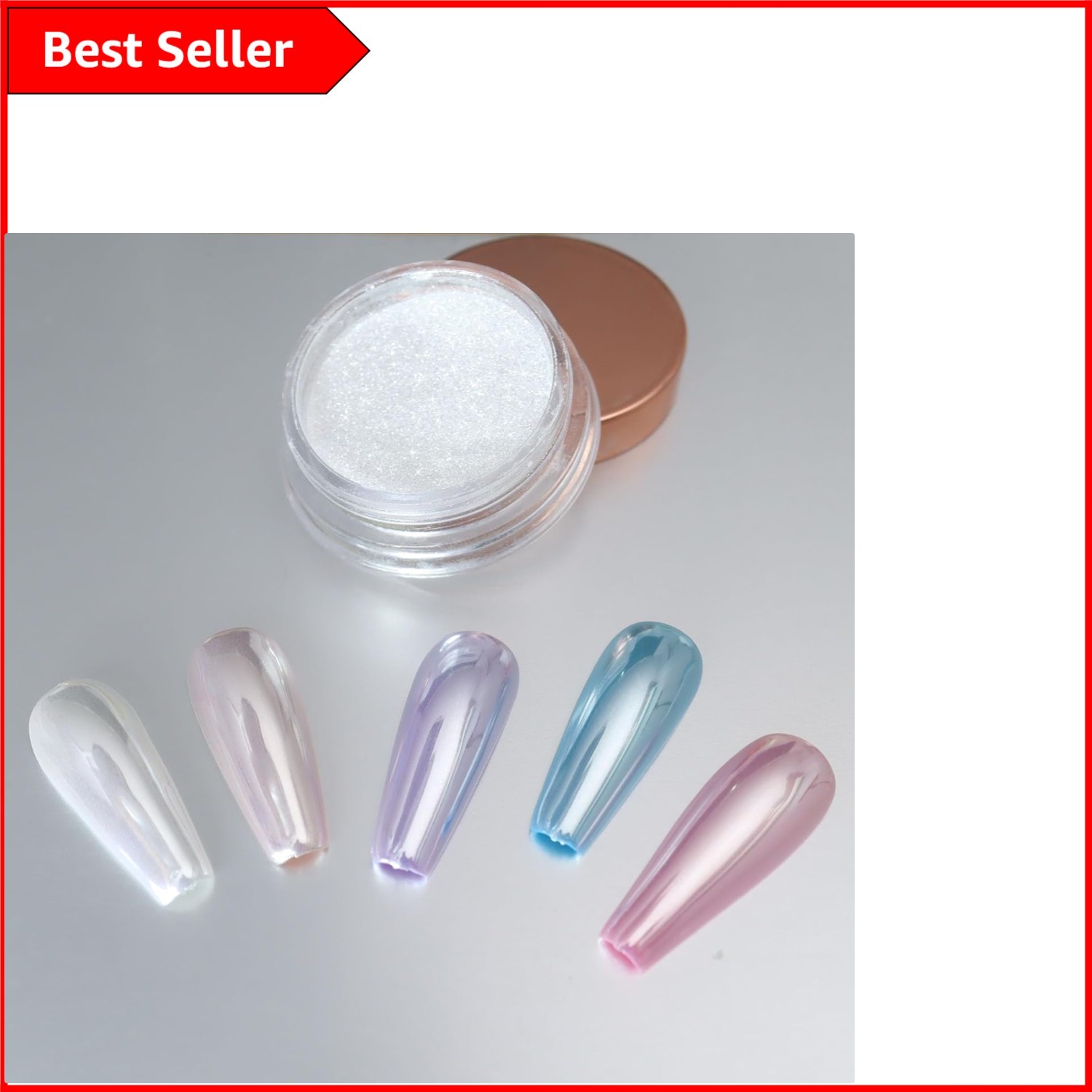 Radiant Unicorn Chrome Powder – Moonlight White for Salon-Quality Nail Creations