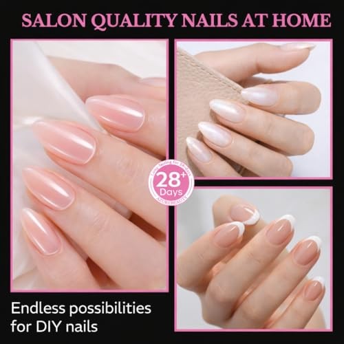 AZUREBEAUTY Almond Nail Tips, 600pcs Pre-Etched Soft Gel Nail Extensions for