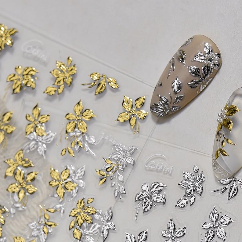 3D Nail Stickers Embossed Self-Adhesive Cute Charms Decals DIY Art Supplies
