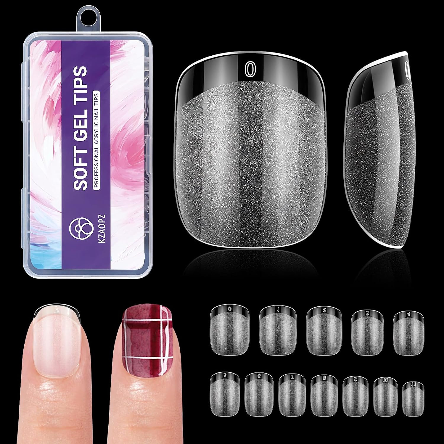 Short Almond Gel Nail Tips: 240 PCS Pre-Shaped False Acrylic Nail Tips Clear Fak