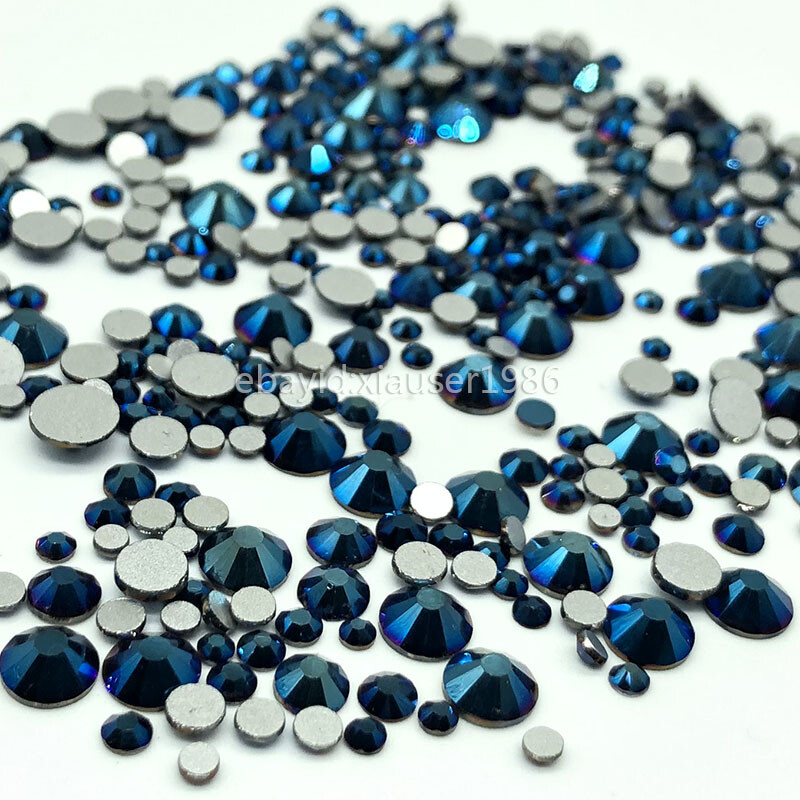Metallic Color Crystals Glass Flatback Nail Art Rhinestones Clothes Decorations
