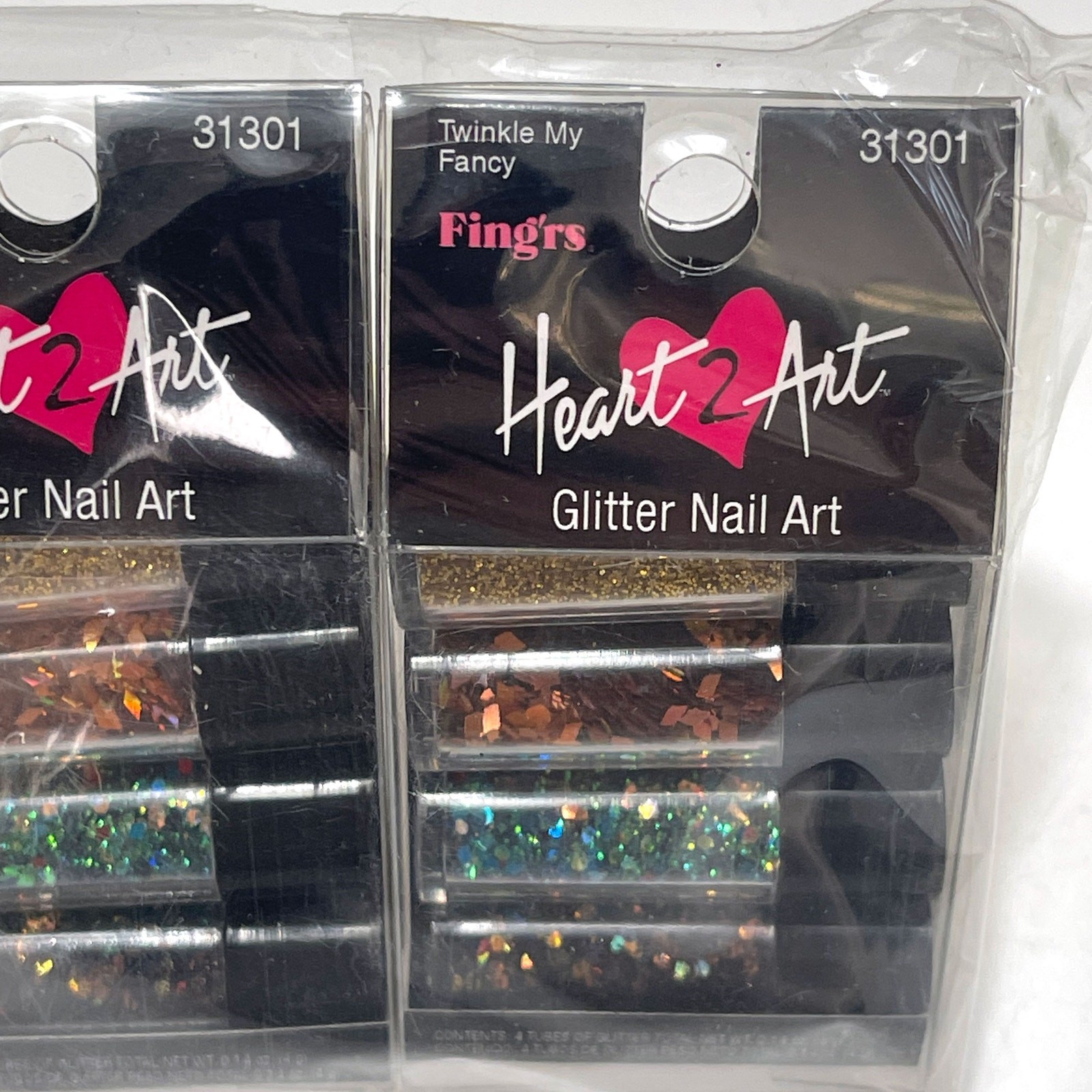 FING’RS HEART 2 ART Glitter Nail Art 31301 “Twinkle My Fancy “Sets for 8