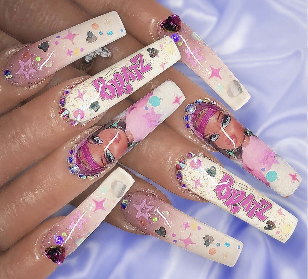 Baddie Bratz Doll Nail Decals Waterslide Airbrush Nail Art Nail Wraps Stickers