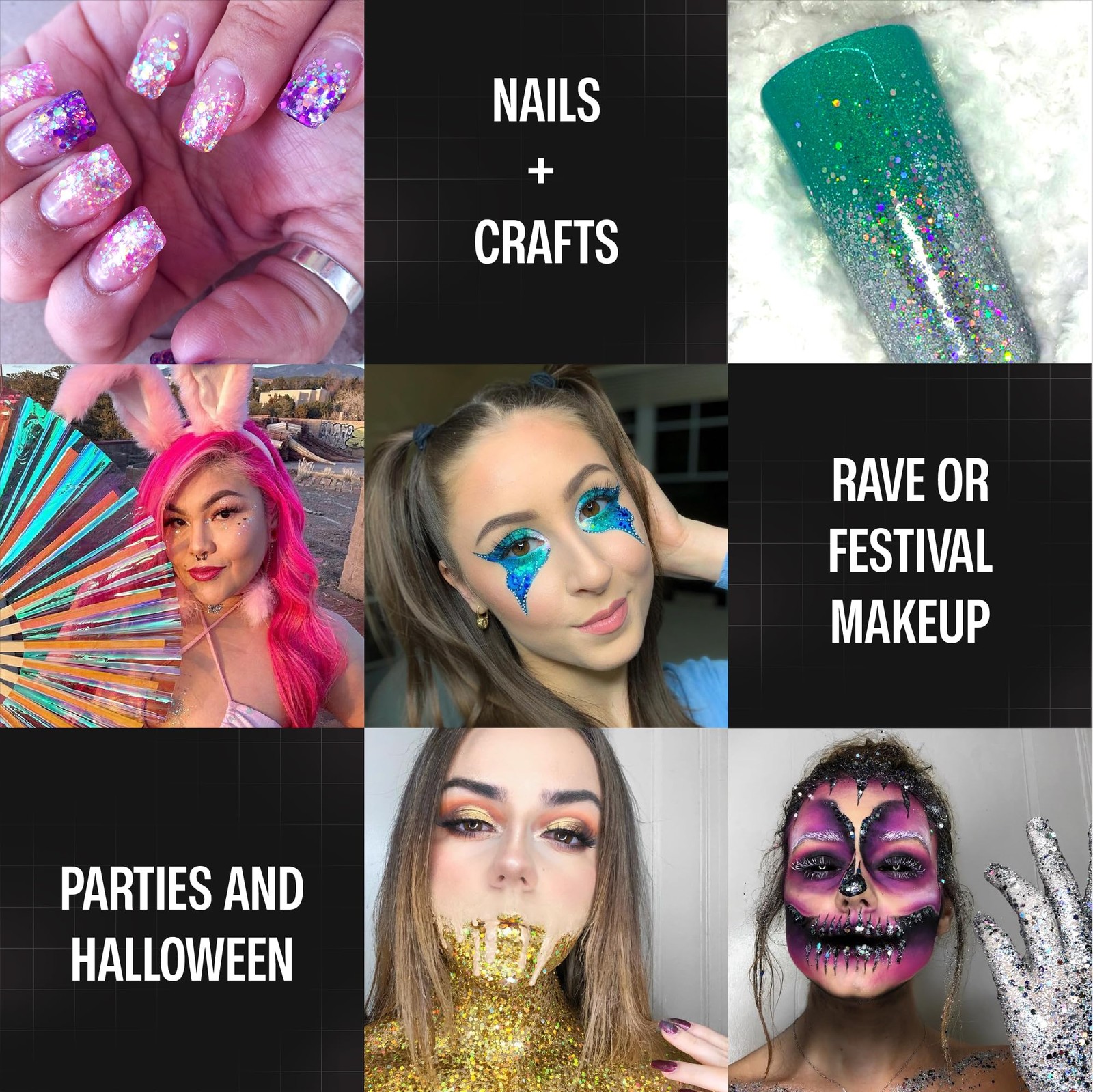 Chunky Holographic Body Glitter I 16 Colors + 16 Pack
