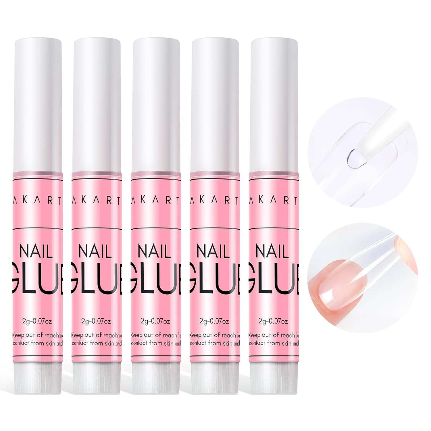 Nail Glue for Press on Nails, 5-10S Fast Air Dry No UV Lamp, Hema-Free Strong Bo