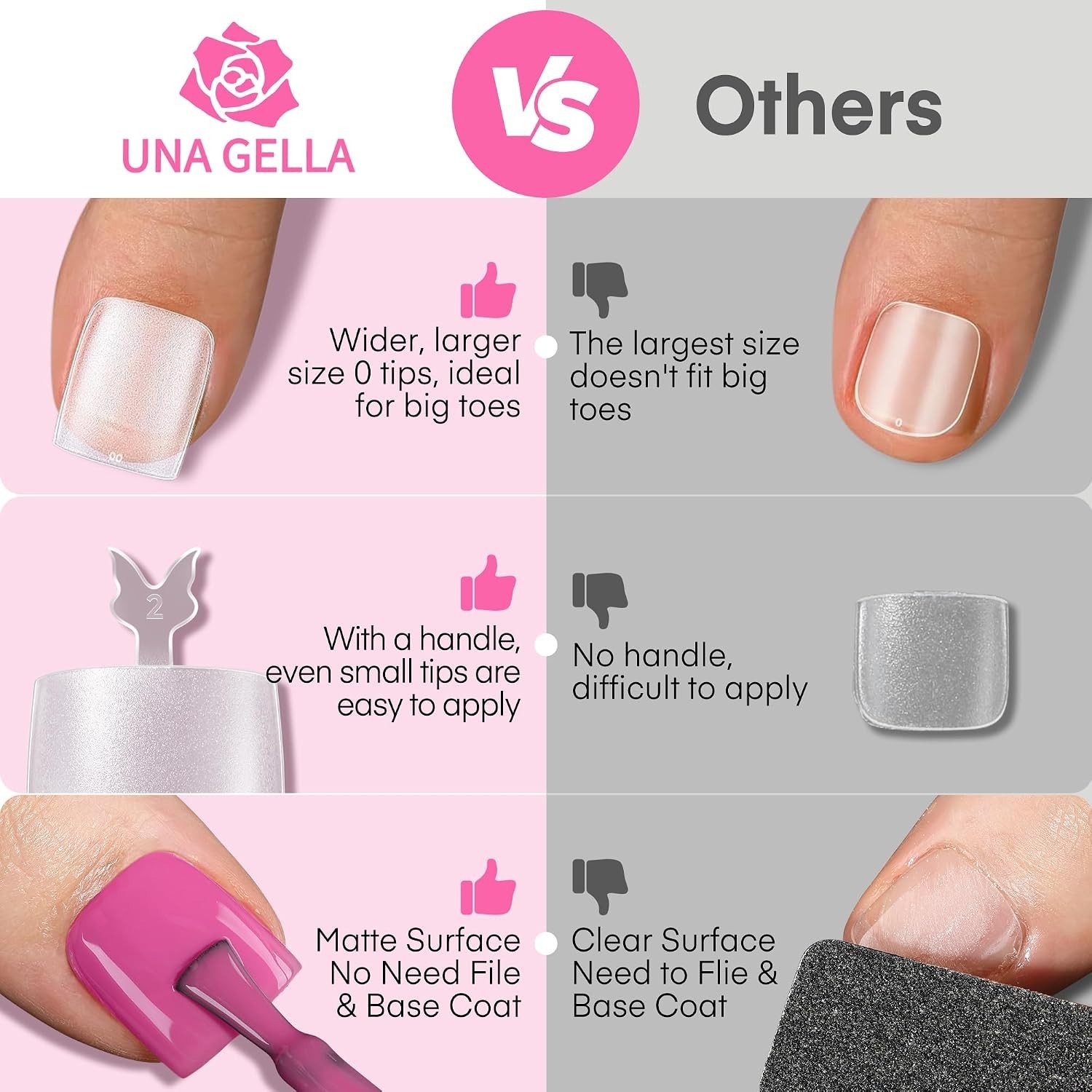 Quick Application Square Toe Nail Tips – 504 Pcs Full Coverage for Perfect Toes