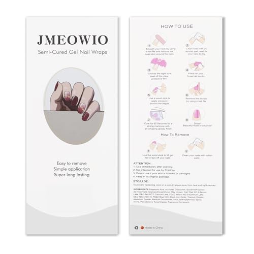 Gel Nail Stickers Wine Red Gradient Semi Cured Gel Nail Strips Wraps UV/LED