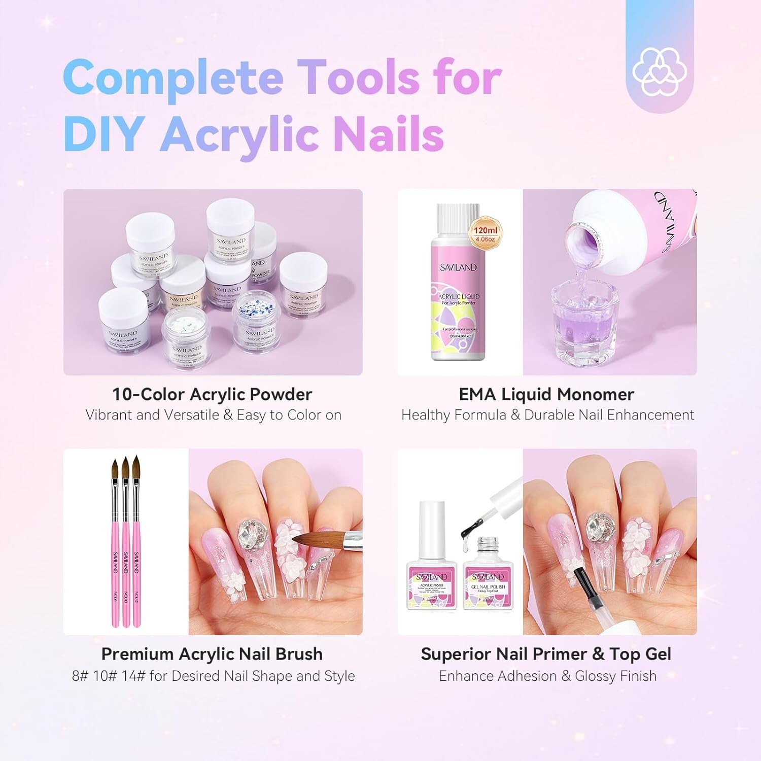 All-In-One Acrylic Nail Kit: 48W Lamp, Nail Drill & Brushes for Stunning Nails