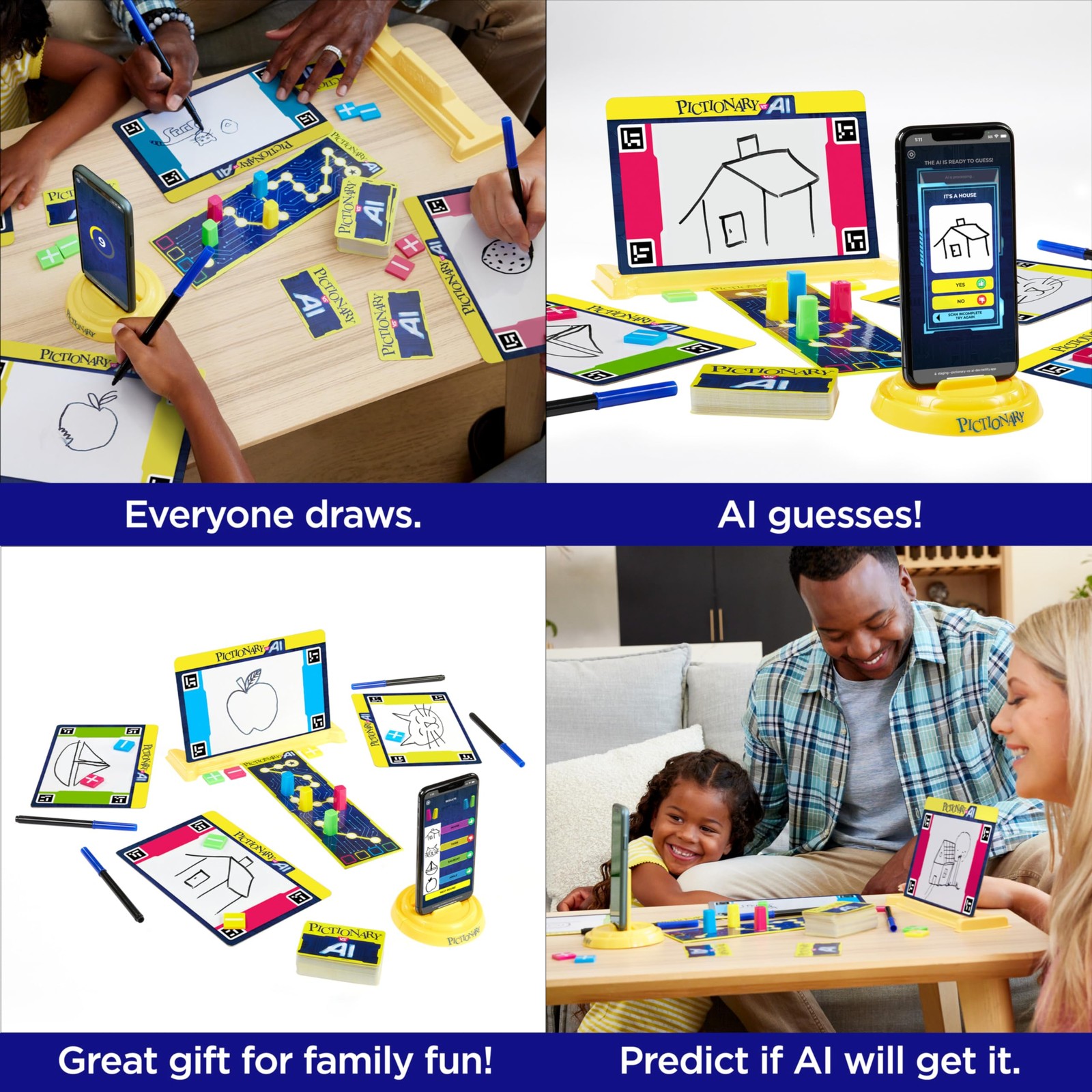 Mattel Games Pictionary vs. AI Family 10.5 x 1.75 x 0.1 inches, Multi Color