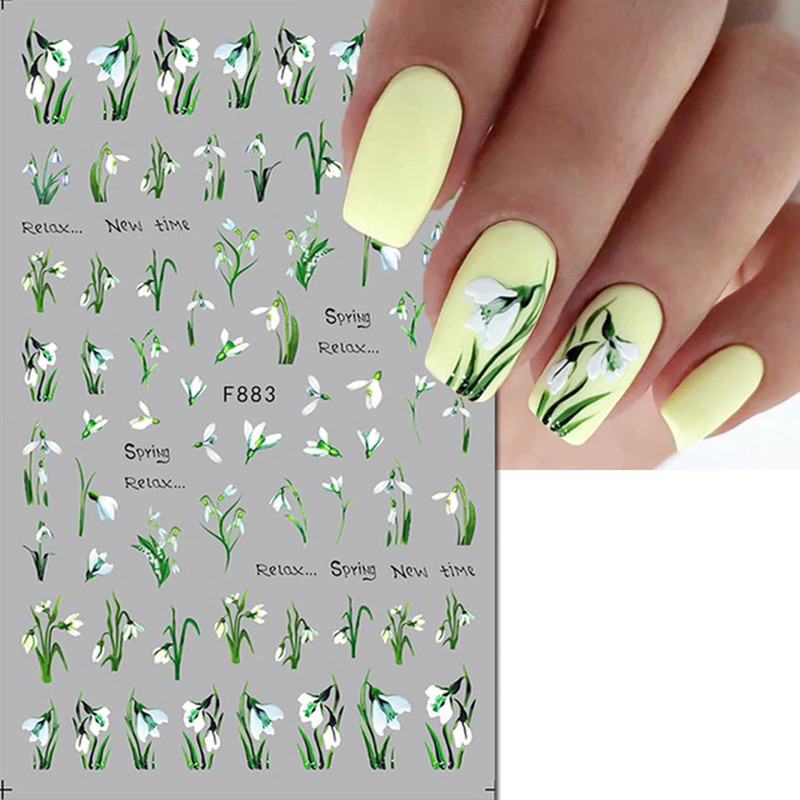 Nail Art Decals Summer Daisy Fruits White Florals Petals Flowers