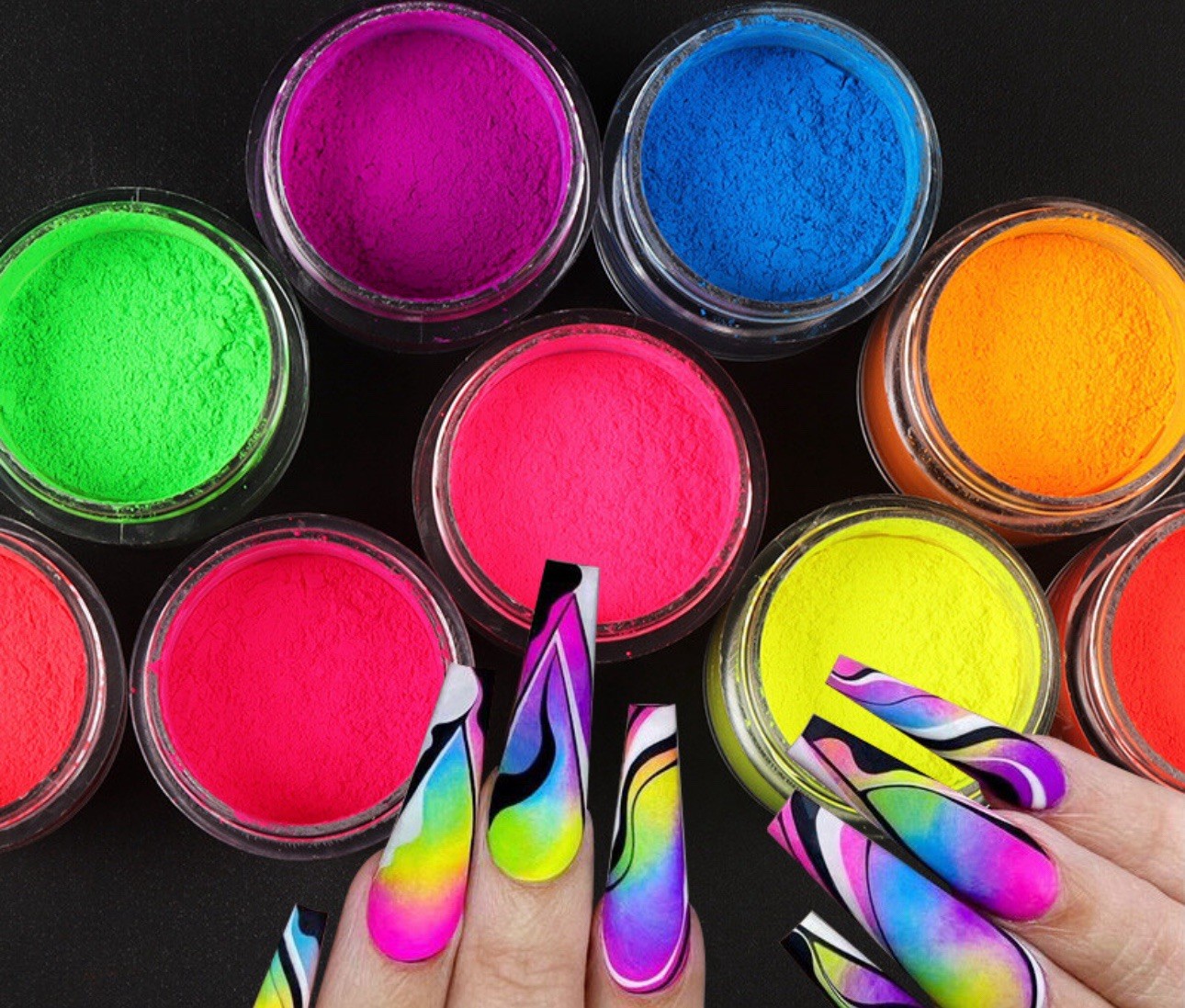 12 Colors Acrylic Luminous Fluorescent Powder Glow In the Dark Nail Art Pigment