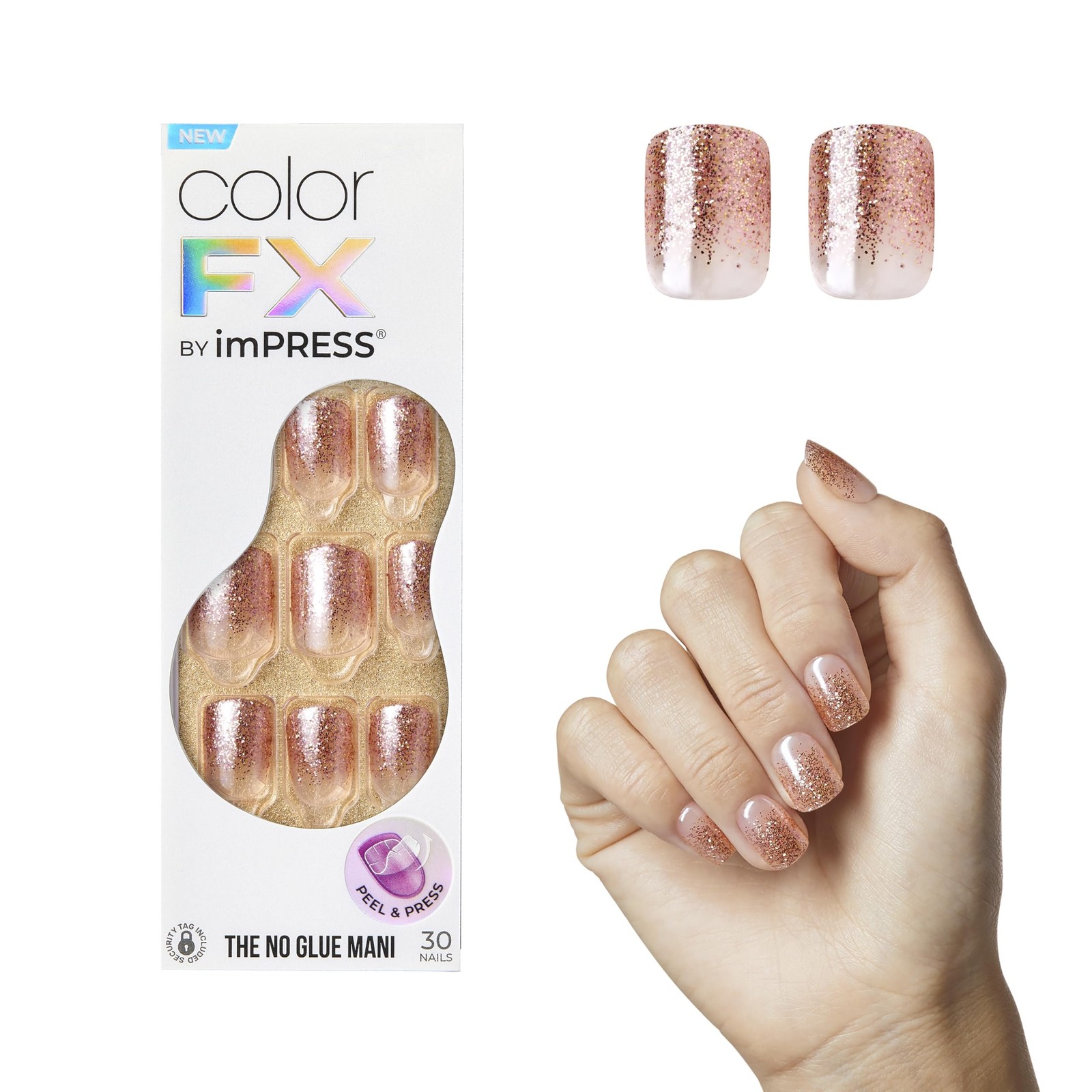 KISS imPRESS No Glue Mani Press-On Nails, Color FX, Dimension’, Light…