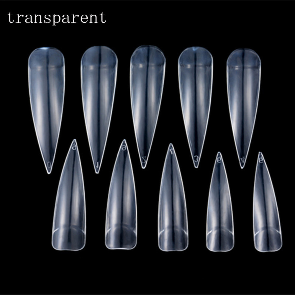 500Pcs/Set Stiletto Long False Fake Nails Tips Manicure Artificial Nails Salon