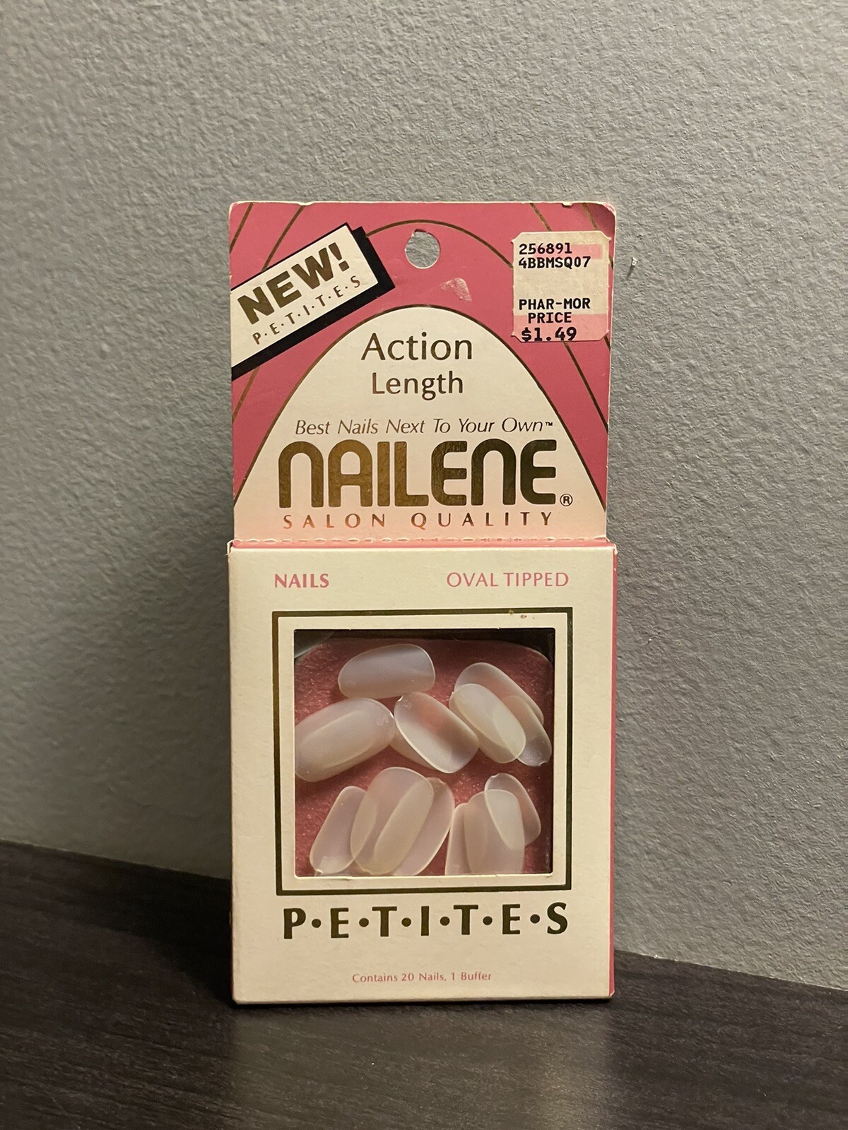 Vintage Nailene Nails 20 Pack Includes Buffer No Glue Salon Oval Tips NOS