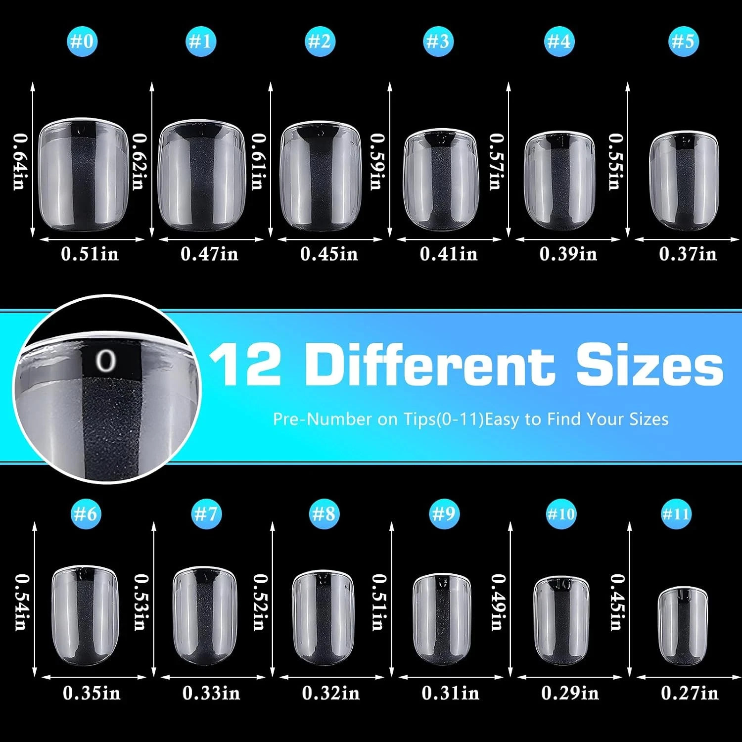 240Pc Square Gel Nail Tips Short Fake Nails Clear Press on Nails Acrylic Nails