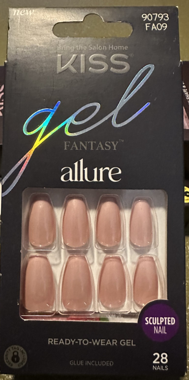 Kiss Nails Manicure Medium Pink Gloss Allure Gel Sculpted Nail