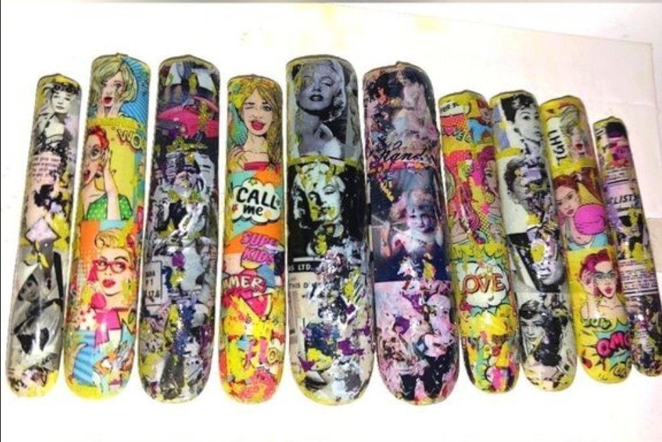Handmade 3XL Celebrity Themed Comic Book Theme Acrylic Press on Nails Sz Large